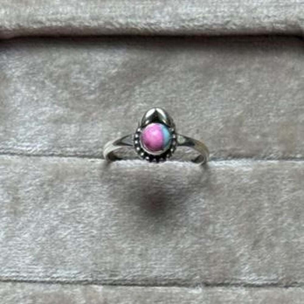 Kingman Cotton Candy Turquoise Sterling Silver Artisan Ring